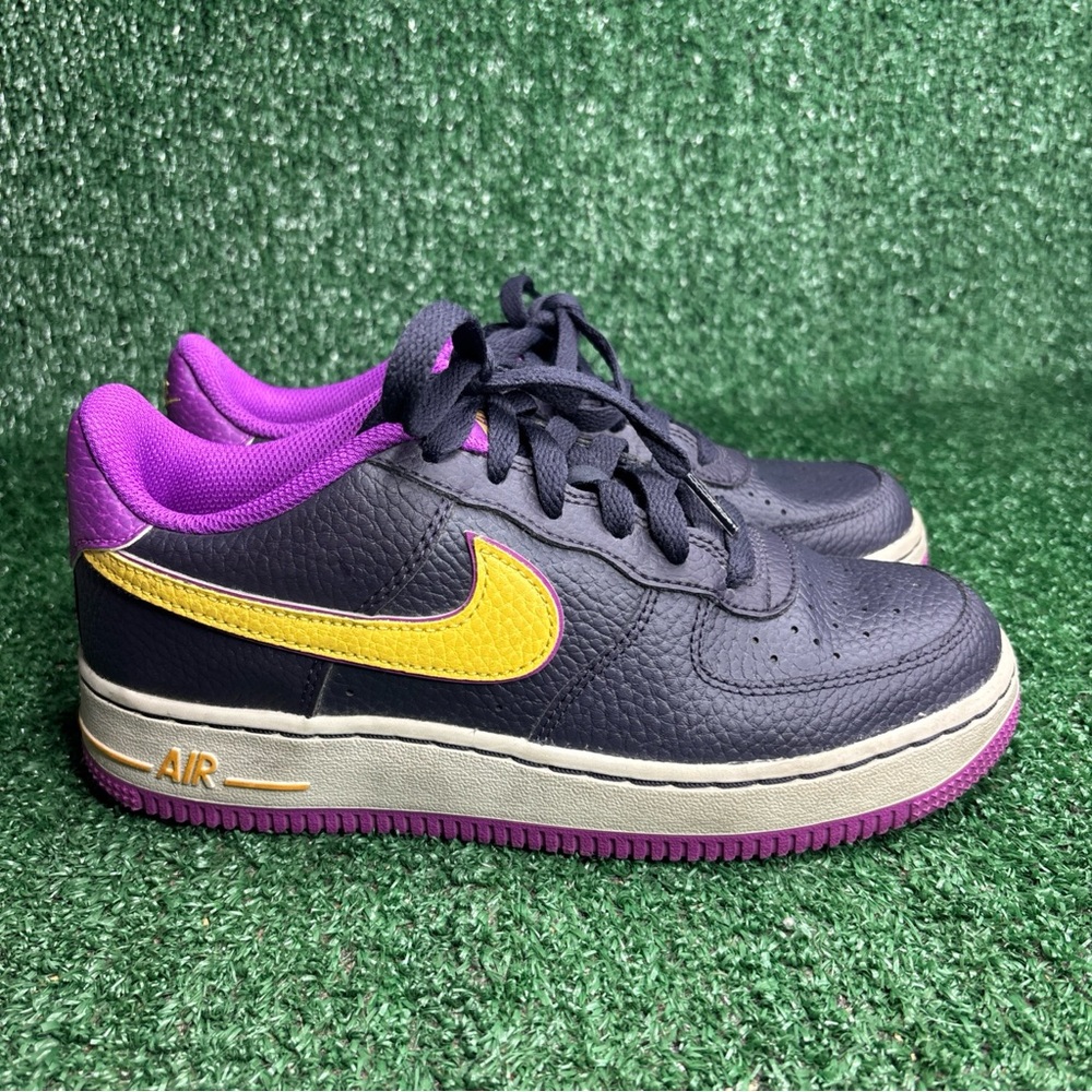 Nike Air Force 1 Low Lakers Alternate Black Purple Running Sneakers Kids 5 Youth